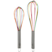 Core Kitchen Rainbow 2-Piece Whisk Set for Nonstick Cookware