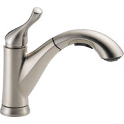 Delta Grant 1-Handle Lever Pull-Out Kitchen Faucet in Stainless with DIAMOND Seal Technology