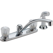 Delta Classic Series 2-Handle Knob Kitchen Faucet with Side Spray, Chrome