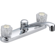 Home Impressions 2-Handle Double Acrylic Knob Kitchen Faucet with Chrome Finish - Model 400660
