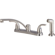 Home Impressions 2-Handle Metal Lever Kitchen Faucet with Side Spray - Brushed Nickel, Part Number 400659