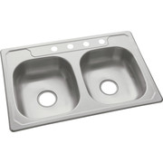 Sterling Middleton Double Bowl 33 in. x 22 in. Stainless Steel Drop-In Kitchen Sink