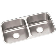 Elkay Dayton 31-3/4 Inch x 18-1/4 Inch Stainless Steel Double Bowl Undermount Kitchen Sink