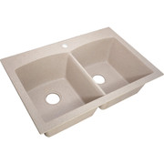 CMI Compass Manufacturing 33-Inch Sand Granite/Composite Dual Mount Kitchen Sink, Part Number 436893
