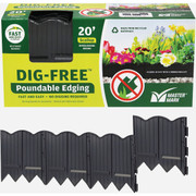 Master Mark Dig-Free 6 inch x 20 ft Black Poundable Lawn Edging - Easy-to-Install Plastic Landscape Border