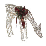 Alpine 20-Inch Warm White LED Gold Wire Grazing Doe Decoration