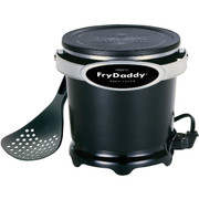 Presto FryDaddy 1 Qt. Black Aluminum Deep Fryer * Compact Family-Size Electric Fryer with Nonstick Surface and Snap-On Lid