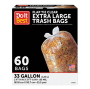 BAG TRASH 60CT 33GAL XL CLR 122766