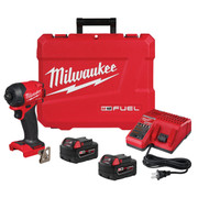 Milwaukee M18 FUEL SURGE 1/4 in. Hex Hydraulic Driver Kit with (2) Batteries and Charger