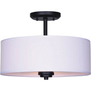 Canarm 561250 Black Semi-Flush Mount Light Fixture with Fabric Shade