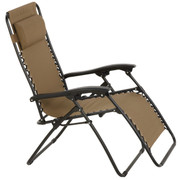 Outdoor Expressions Zero Gravity Relaxer Tan Convertible Lounge Chair - 44 Inch Height, Portable & Weather-Resistant