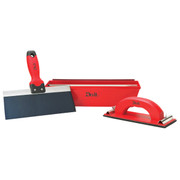 Do it Drywall Kit (3-Piece) - Complete Finishing Set with Plastic Mud Pan, Blue Steel Taping Knife, and Hand Sander