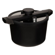 POT CASSEROLE W/LID 6L BLK ALUM 123887