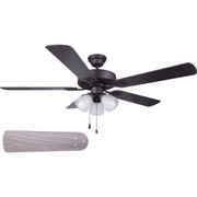 Home Impressions Villa 52-Inch Oil Rubbed Bronze Ceiling Fan with Light Kit