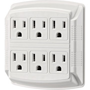 Leviton White 15A 6-Outlet Plug-In Adapter