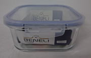 CONTAINER GLASS W/SQUARE LID 129976