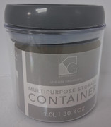CONTAINER PLASTIC RND 1L GRAY 128380