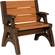 Convert A Bench Espresso Foldable Chair – Durable All-Weather Seating for Indoor and Outdoor Use