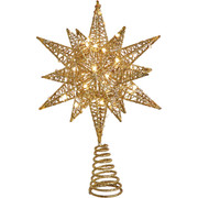 Kurt Adler 11-inch Warm White Twinkling LED Gold Starburst Tree Topper