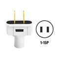PLUG PARALLEL 2-PRONG 120V WHT 082278