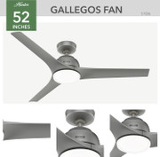 FAN CEILING 52" GALLEGOS LIGHT 083869