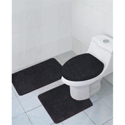 RUG BATH SET HAILEY 3PC BLACK 1206431