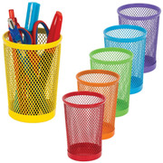 CUP PENCIL/PEN MESH COLORED 141250