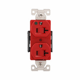 RECEPTACLE DUPLEX RED 20AMP/110V 082472