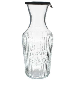 BOTTLE GLASS W/ SILICONE LID 1263305