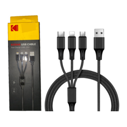 CABLE CHARGING 3 IN 1 BLK 201555