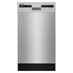 Front closed image of compact Whirlpool dishwasher