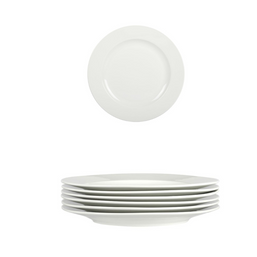 PLATE 6PC 11IN DP WHITE W/RIM 1258078