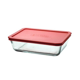 BOWL STORAGE RECT 6CUP W/RED 1216046