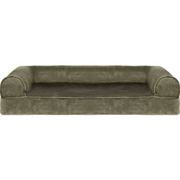 FurHaven Medium Faux Fur & Velvet Orthopedic Sofa Dog Bed