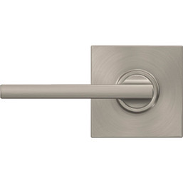 Schlage F Series Latitude Lever with Collins Trim Hall and Closet Lock in Satin Nickel - F10LAT622COL