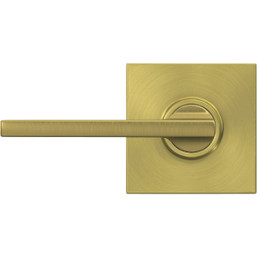Schlage F Series Latitude Lever with Collins Trim Hall and Closet Lock in Satin Brass