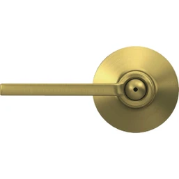 Schlage F Series Latitude Lever Bed and Bath Lock in Satin Brass