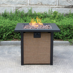 Bond Woodleaf 28-Inch Square Steel Gas Fire Pit
