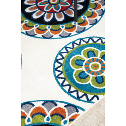 Backyard Bungalow Burnette 6 Ft. 7 In. x 9 Ft. 6 In. Multi-Color Mandalas Plush Outdoor Rug