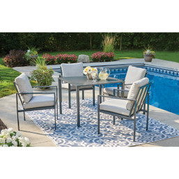 Outdoor Expressions 5-Piece Steel Frame Cushioned Patio Dining Set