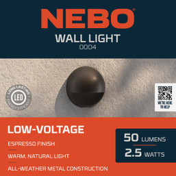 Nebo LED Espresso All-Weather Metal 50 Lumen Low Voltage Wall Accent Light