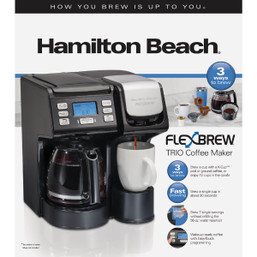 Hamilton Beach FlexBrew Trio 12-Cup Coffee Maker with Single-Serve and Ground Coffee Options