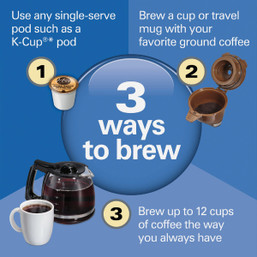 Hamilton Beach FlexBrew Trio 12-Cup Coffee Maker with Single-Serve and Ground Coffee Options
