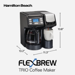 Hamilton Beach FlexBrew Trio 12-Cup Coffee Maker with Single-Serve and Ground Coffee Options