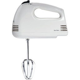Proctor Silex 5-Speed White Hand Mixer with Stainless Steel Beaters