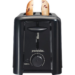 Proctor Silex 2-Slice Black Toaster * Compact and Easy-to-Use Kitchen Appliance