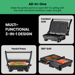 Chefman Electric Panini Press Grill and Gourmet Sandwich Maker (2 Slice)