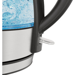 Chefman 1.2L Electric Glass Kettle with Rapid Boil and Blue LED Lights