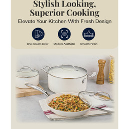 Gotham Steel Natural Collection 12-Piece Cookware Set with Non-Stick Ceramic Coating