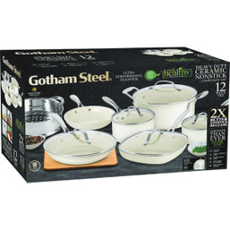 Gotham Steel Natural Collection 12-Piece Cookware Set with Non-Stick Ceramic Coating